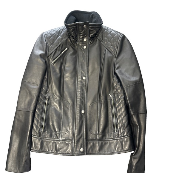 Cole Haan Jackets & Blazers - Cole Haan black leather jacket Womens Size Medium